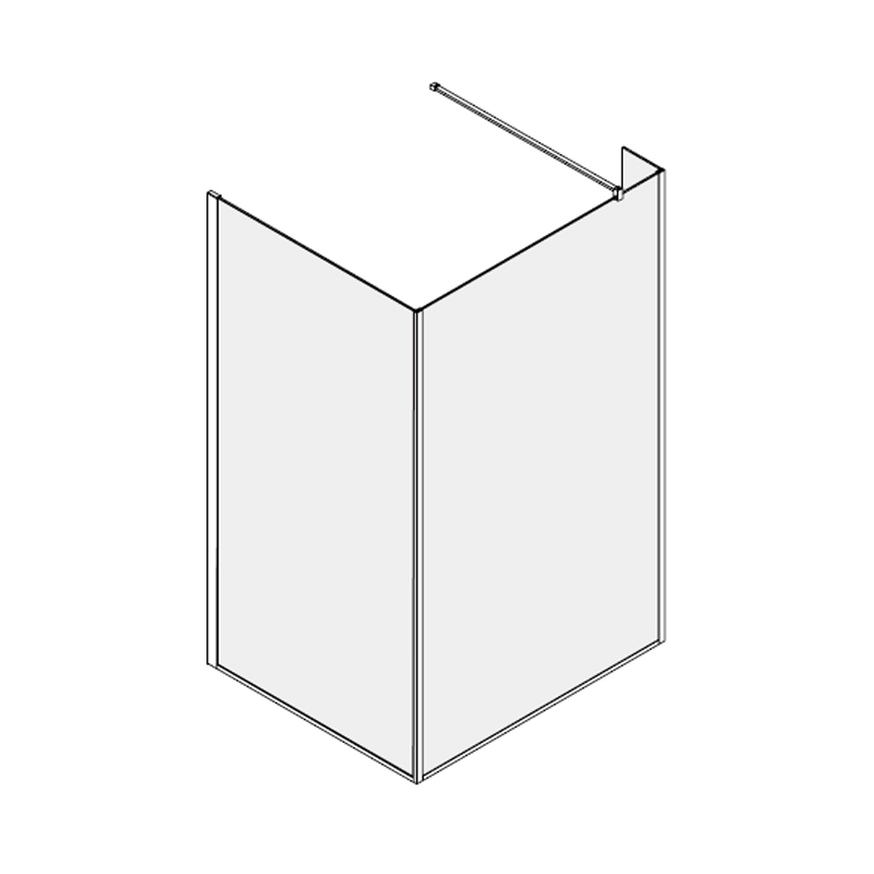 Paravan de dus Mediterraneo, Trixie 90 x 118 x 30 x 190 cm, din 3 elemente fixe